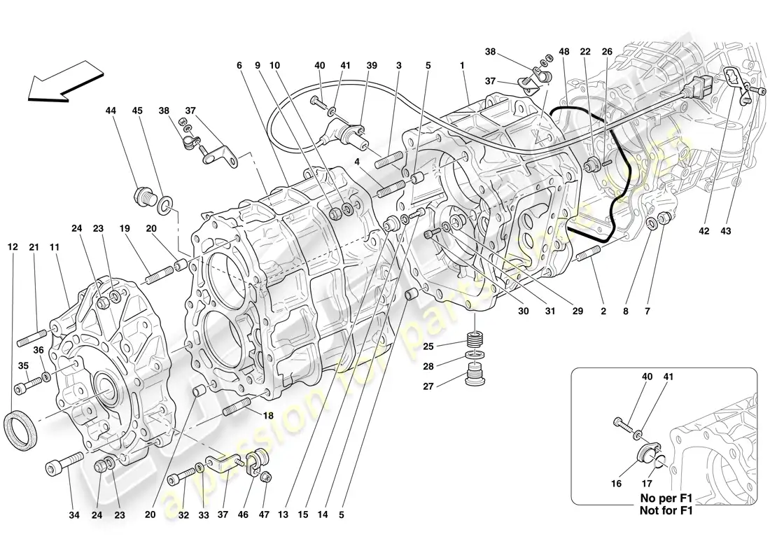 ferrari 612 sessanta (usa) caja de cambios diagrama de piezas