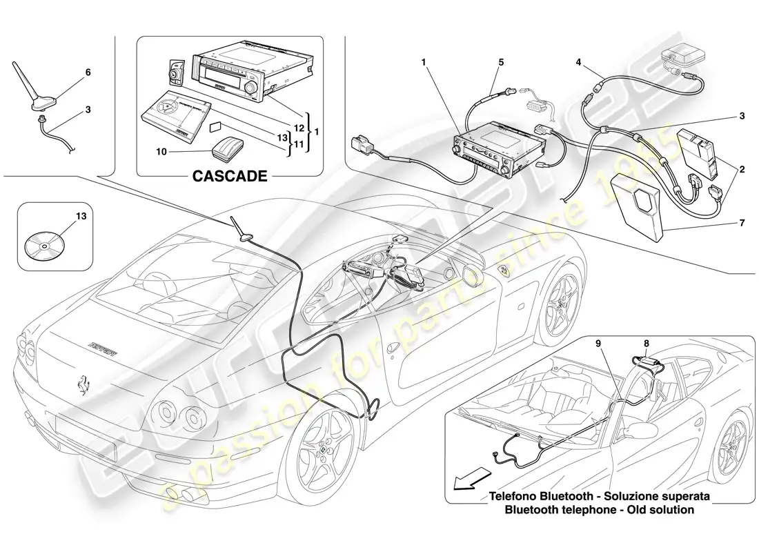ferrari 612 sessanta (europe) módulo gps-teléfono online pro diagrama de piezas