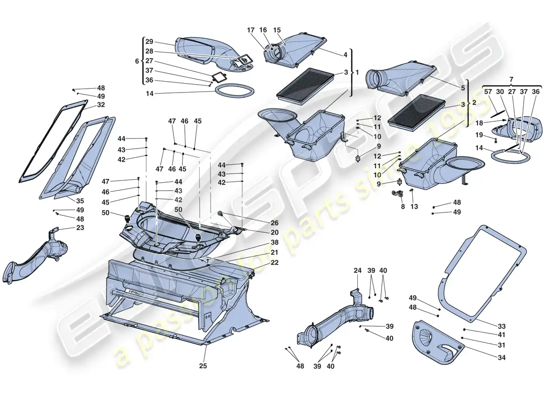 ferrari laferrari aperta (europe) consumo de aire diagrama de piezas