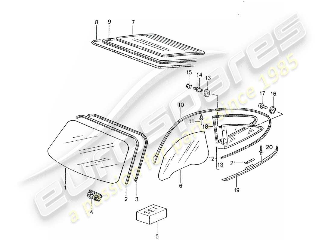 un diagrama de piezas del catálogo de piezas porsche 2003 (996)