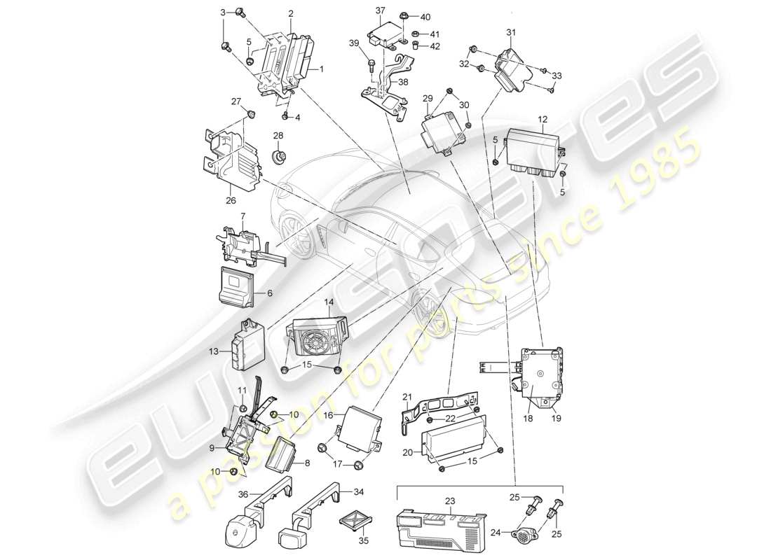 un diagrama de piezas del catálogo de piezas porsche 2011 (panamera 970)