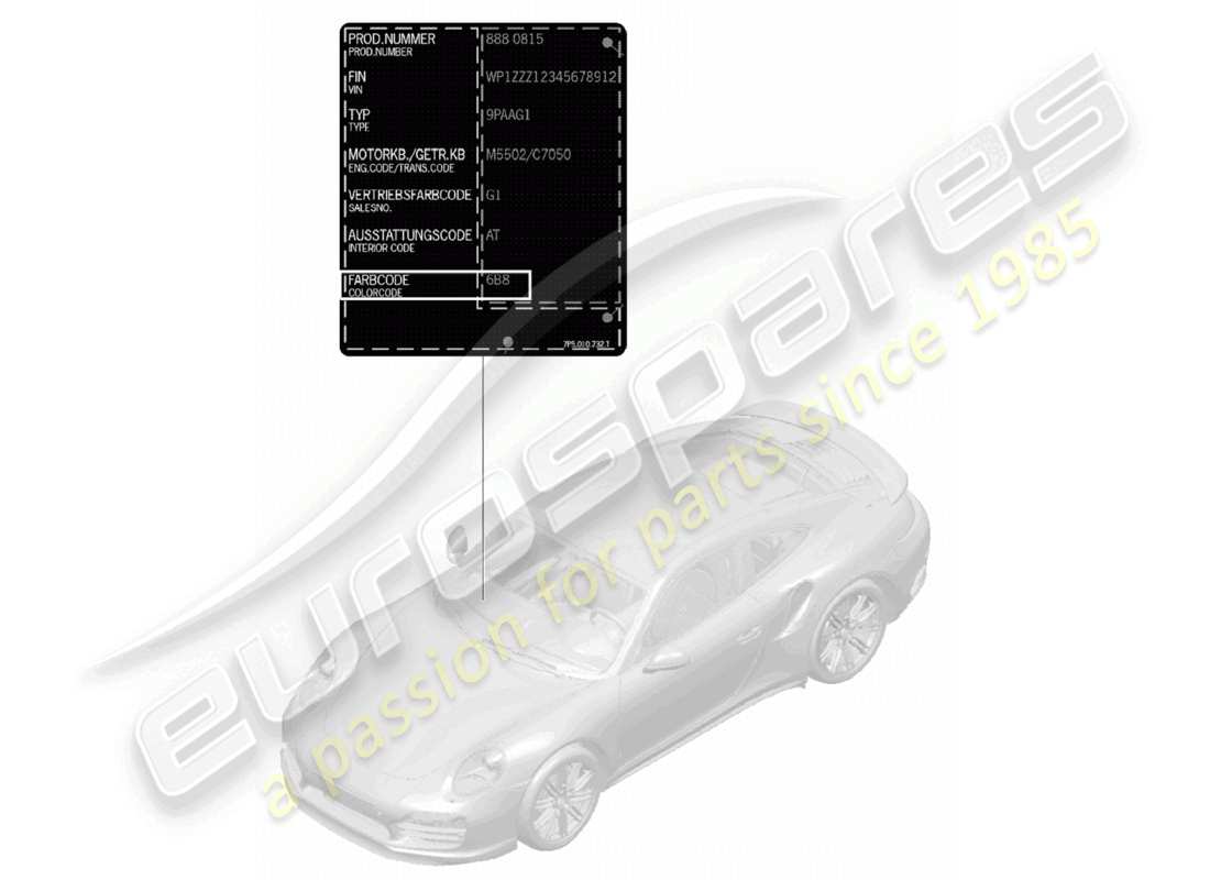 un diagrama de piezas del catálogo de piezas porsche 2017 (991-2 turbo)