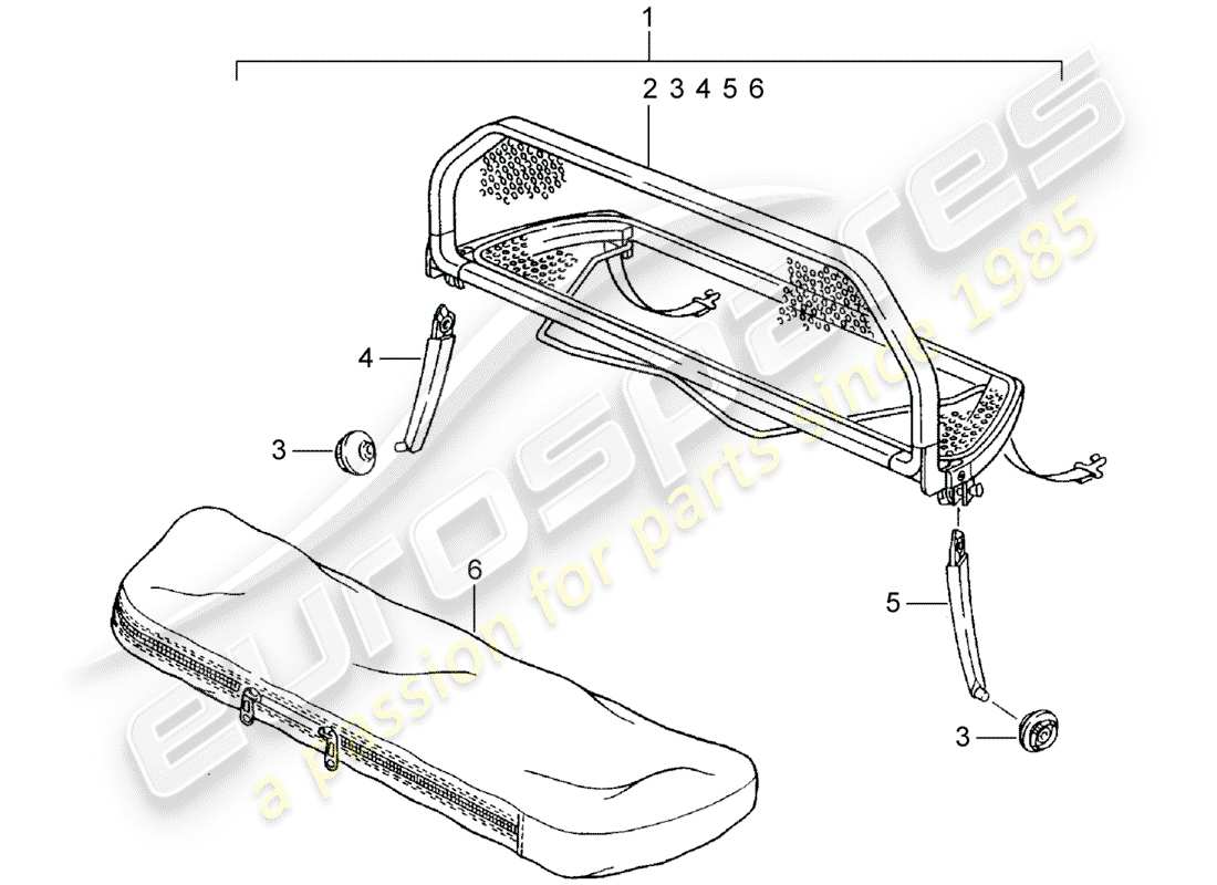 un diagrama de piezas del catálogo de piezas porsche 1960 (accessories)