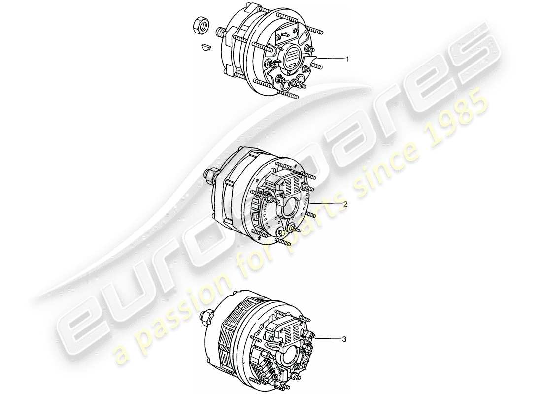 un diagrama de piezas del catálogo de piezas porsche 1993 (refurbished and exchange catalogue)