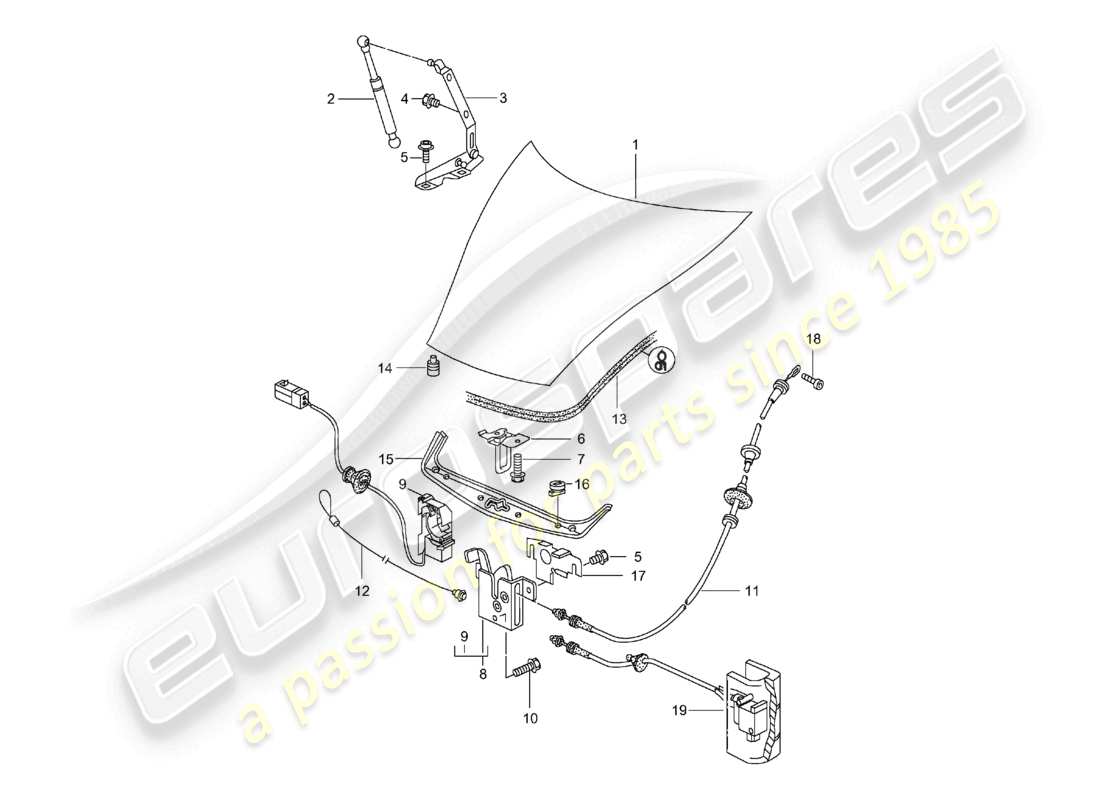 un diagrama de piezas del catálogo de piezas porsche 1999 (986 boxster)