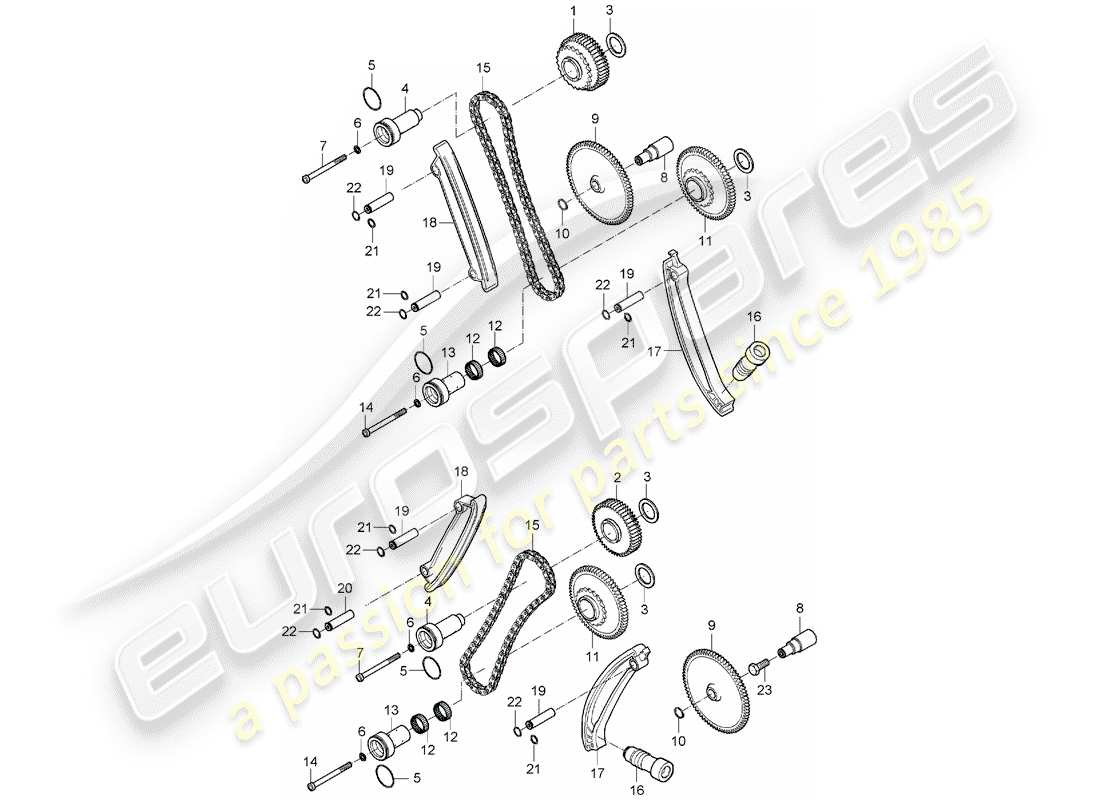 porsche 2004 (carrera gt) diagrama de piezas de control de válvula