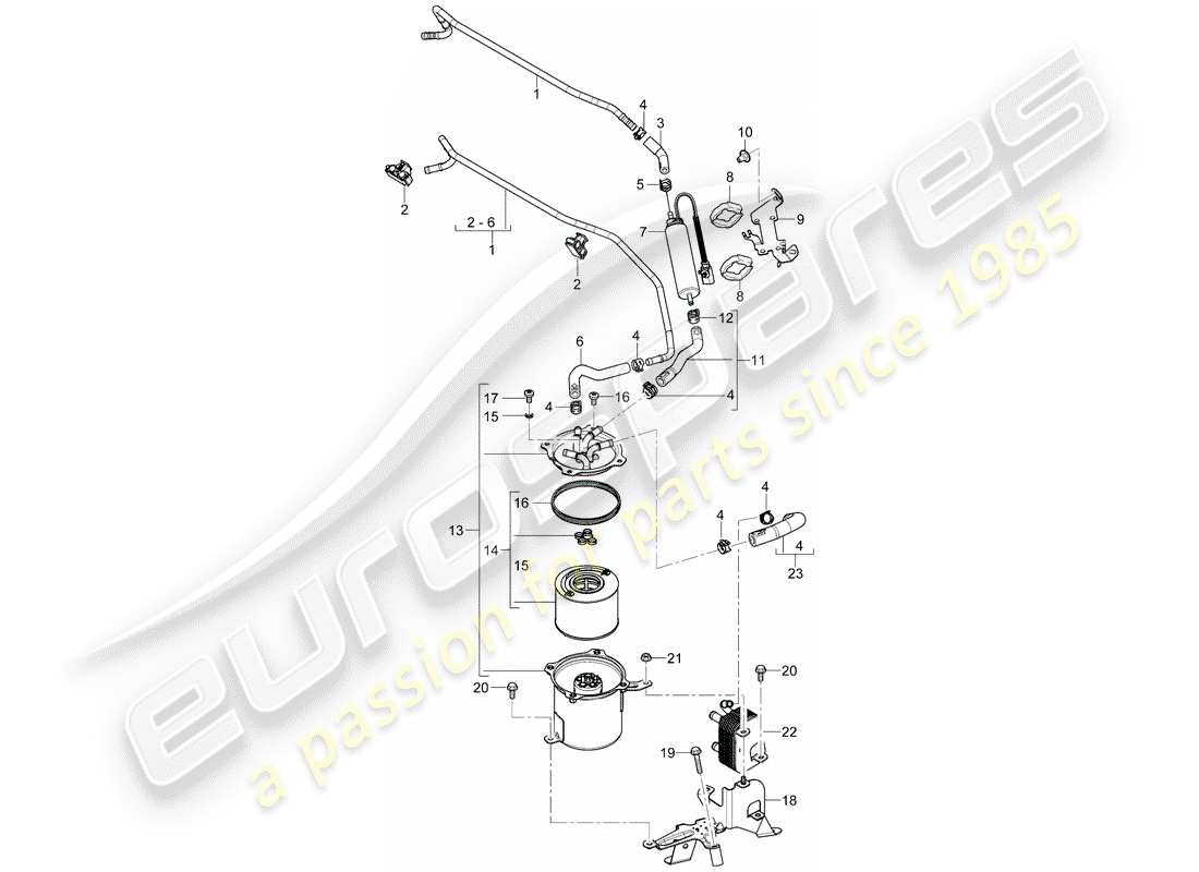 porsche 2009 (cayenne e1 9pa) fuel system diagrama de piezas