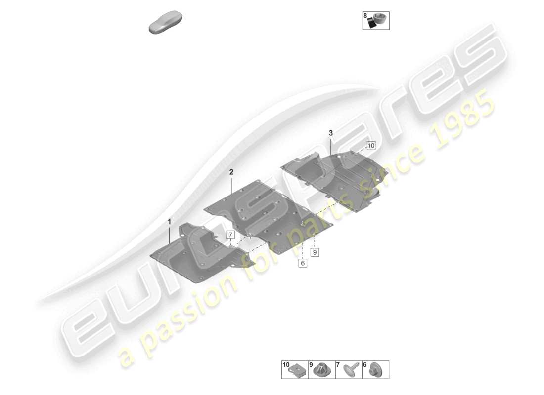porsche 2019 (992-1) adorno de bajos diagrama de piezas
