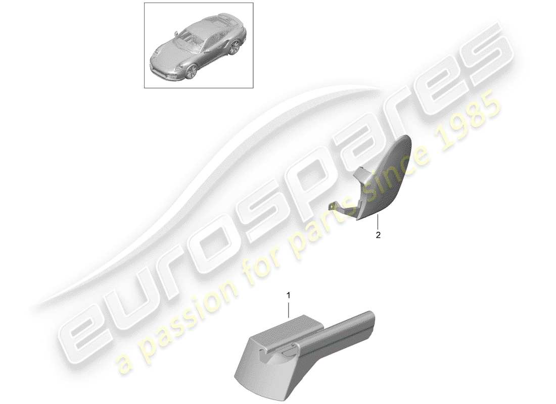 porsche 2016 (991-1 turbo) diagrama de piezas del asiento deportivo plus