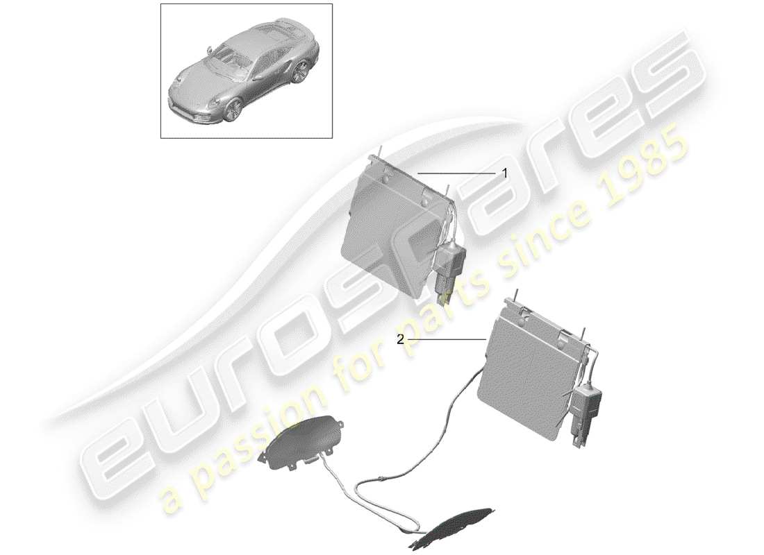 porsche 2020 (991-2 turbo) diagrama de piezas de soporte lumbar