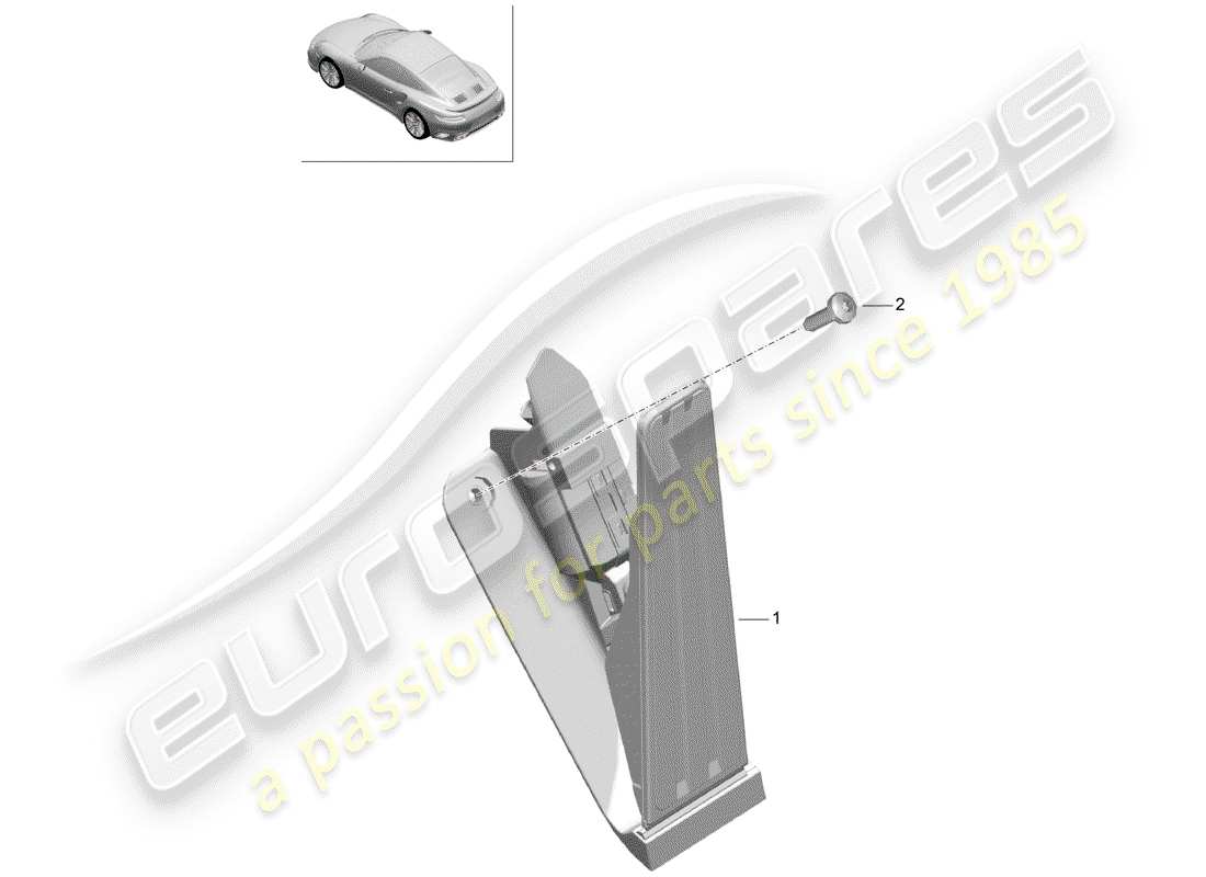 porsche 991 turbo (2019) freno y acc. diagrama de piezas del conjunto del pedal