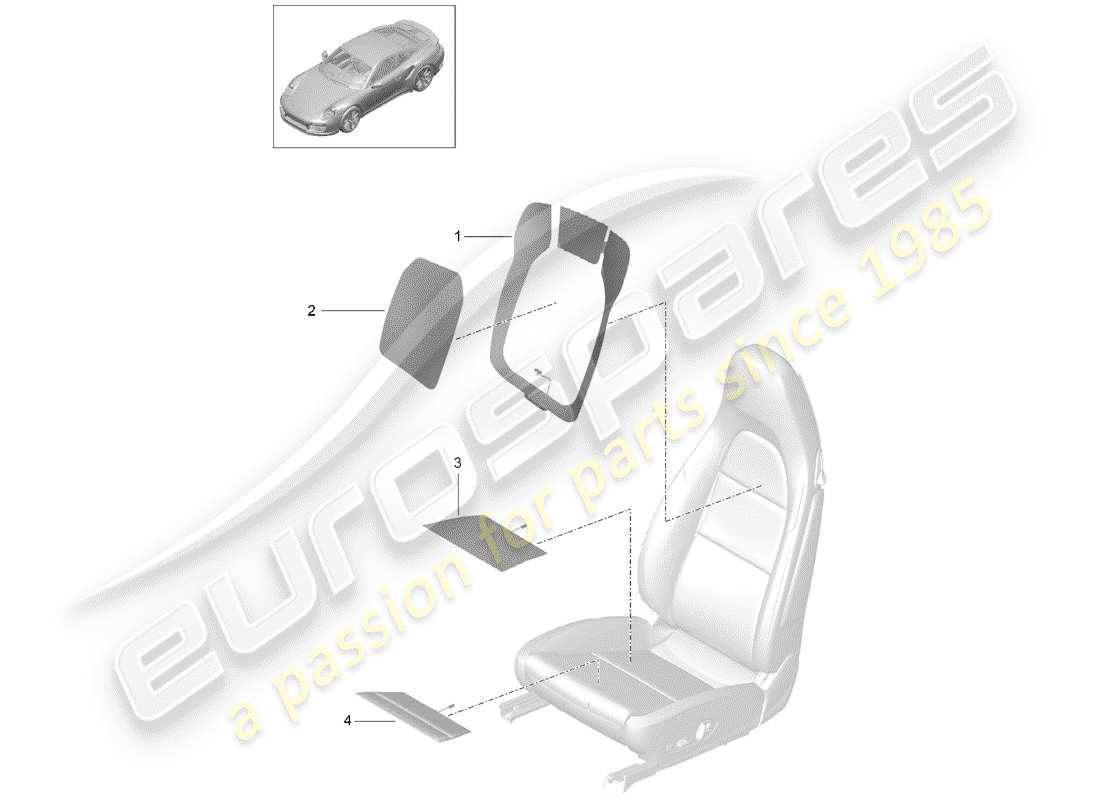 porsche 2020 (991-2 turbo) elemento calentador diagrama de piezas