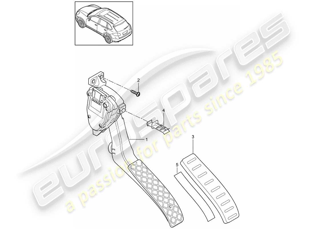 porsche cayenne e2 (2012) diagrama de piezas de pedales