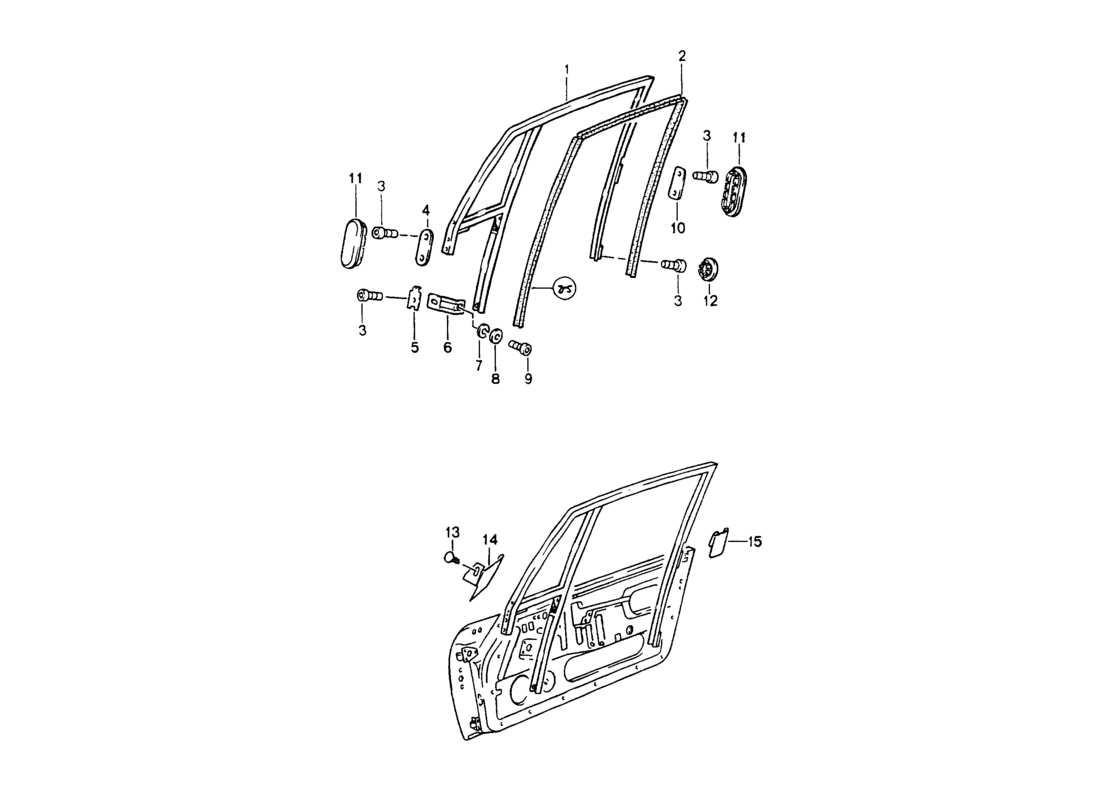 porsche 1994 (964) marco de la ventana diagrama de piezas