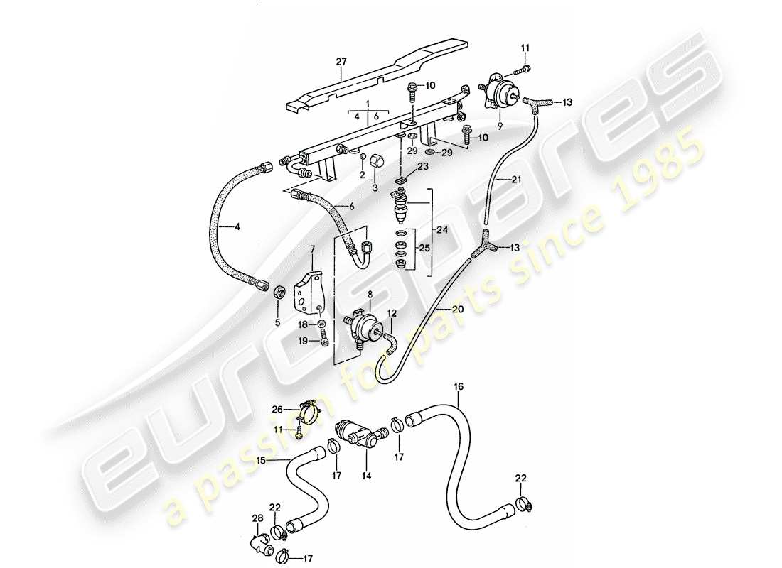 porsche 944 (1990) l-jetronic - 2 diagrama de piezas