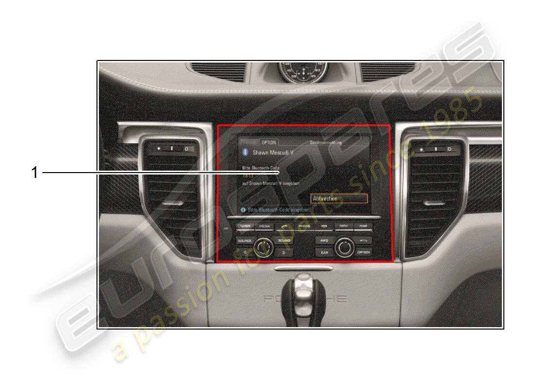 porsche 2014 (tequipment macan) diagrama de piezas del teléfono móvil