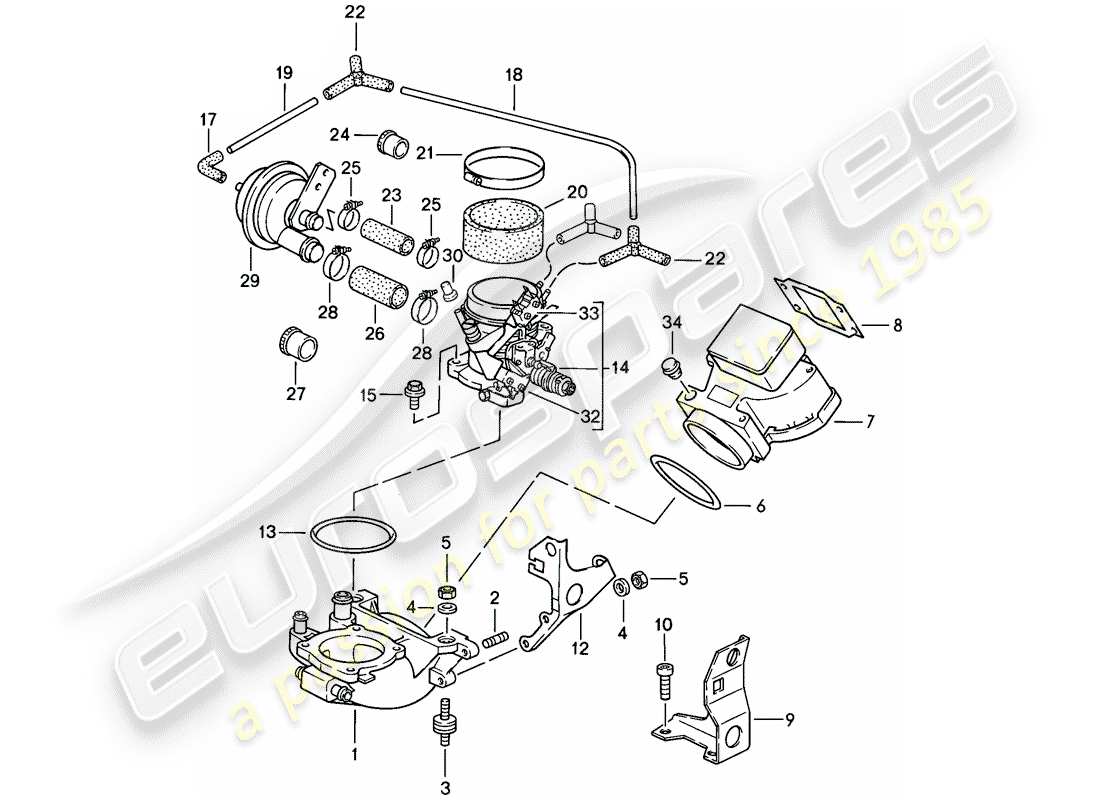 porsche 1986 (928) l-jetronic - 1 - - d >> - mj 1984 diagrama de piezas