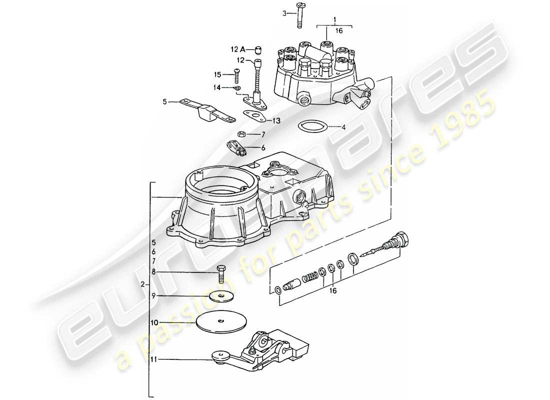 porsche 1993 (964) unidad de control de mezcla diagrama de piezas