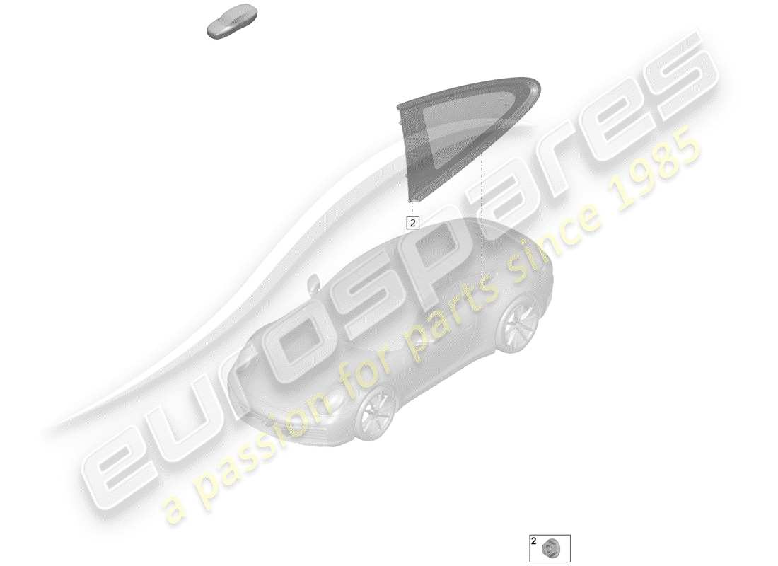 porsche 2019 (992-1) ventana lateral diagrama de piezas