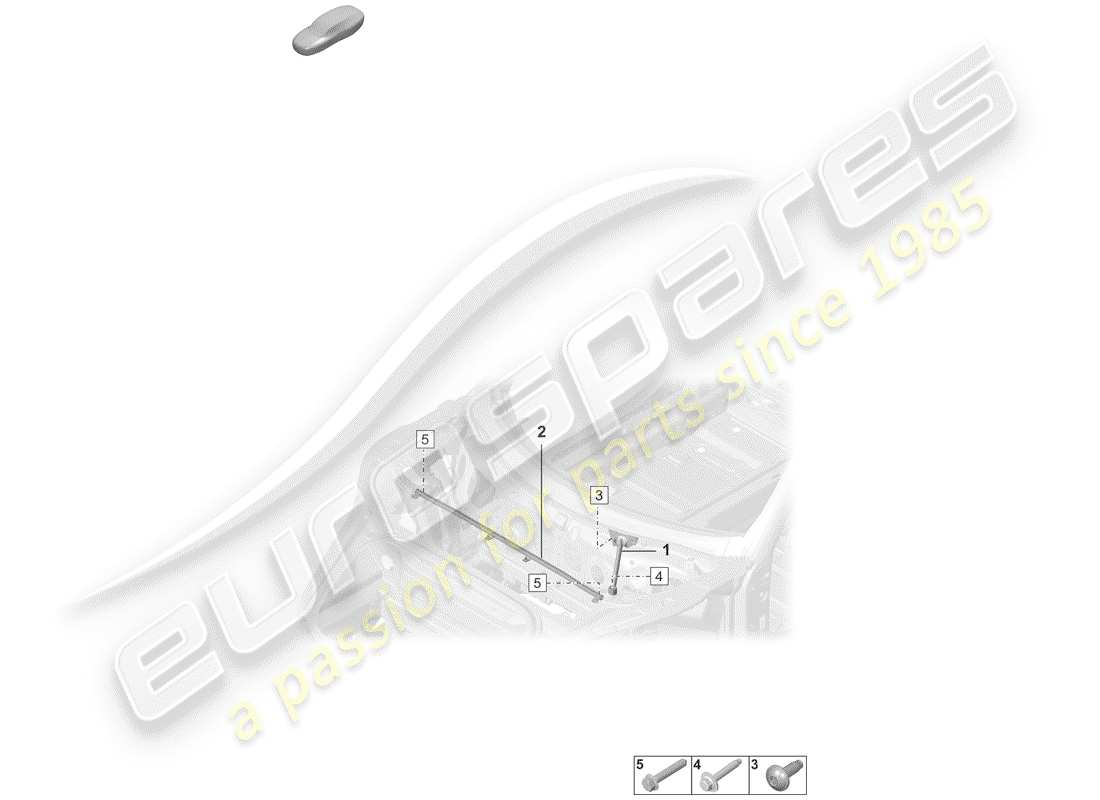 porsche 2019 (992-1) puntal de domo diagrama de piezas