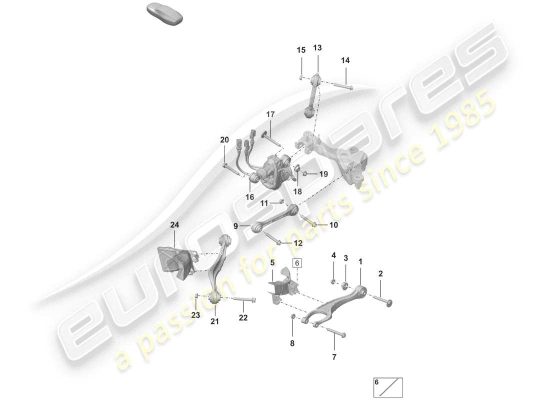 porsche 2020 (992-1) eje posterior diagrama de piezas