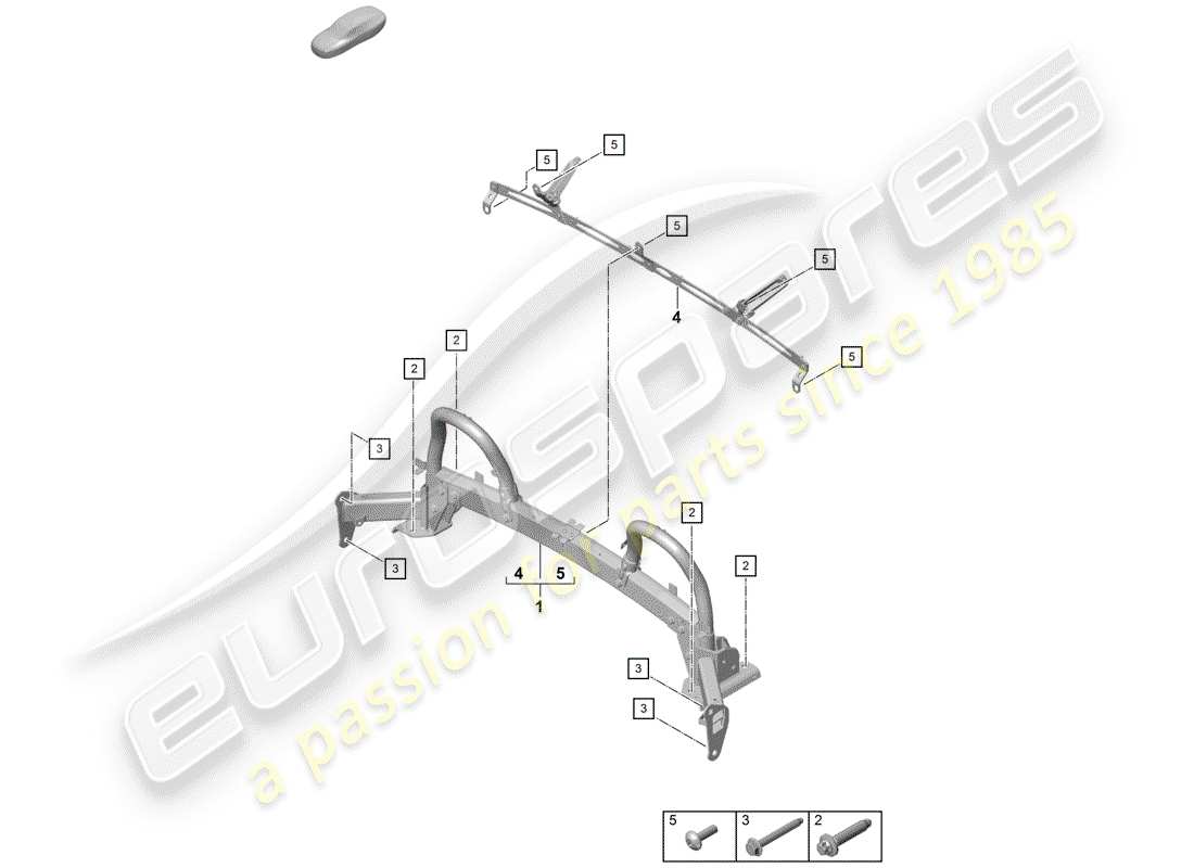 porsche 2020 (718 boxster spyder) barra antivuelco diagrama de piezas