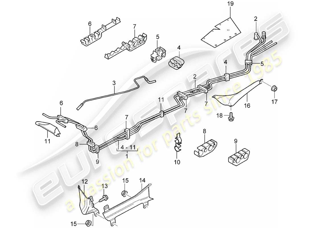 porsche 2009 (cayenne e1 9pa) fuel system diagrama de piezas