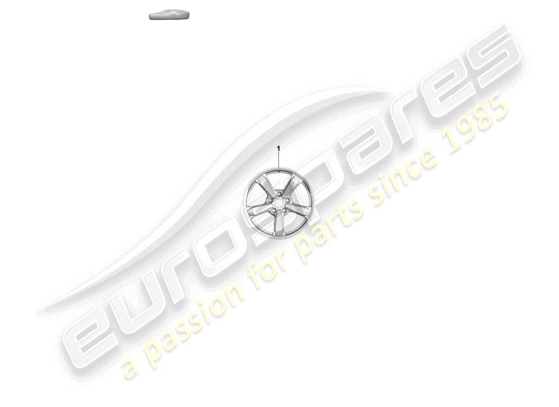porsche 2019 (992-1) rueda de aleación diagrama de piezas