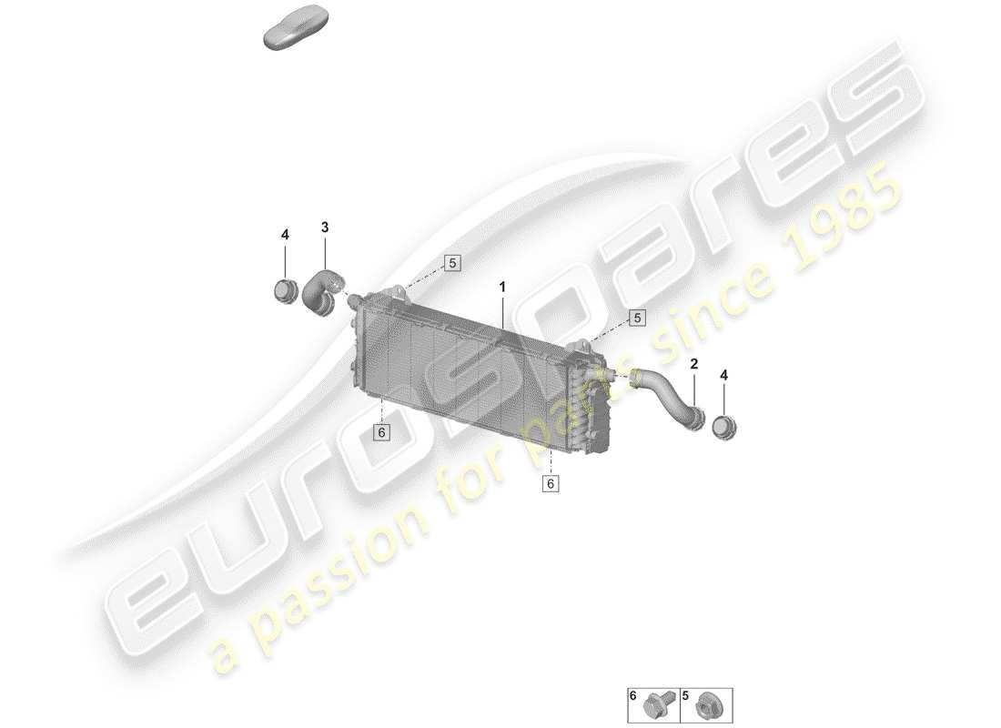 porsche 2019 (992-1) radiador diagrama de piezas