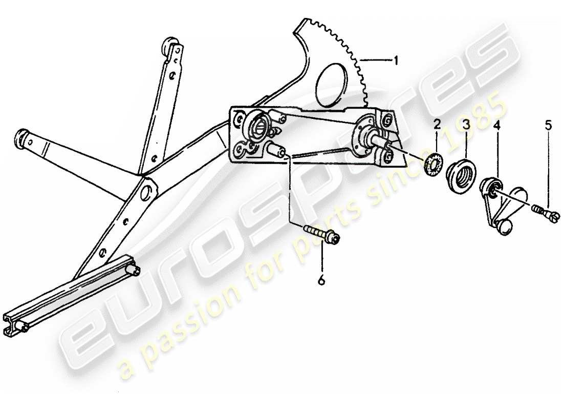 porsche 1991 (964) regulador de elevalunas - manualmente diagrama de piezas