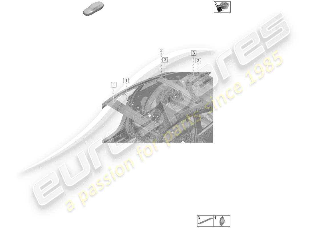 porsche 2019 (992-1) tapones para el cuerpo diagrama de piezas