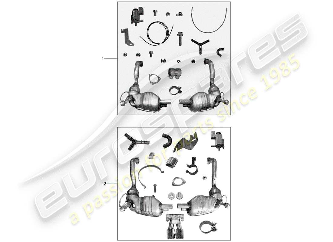 porsche 1992 (tequipment) sistema de escape diagrama de piezas