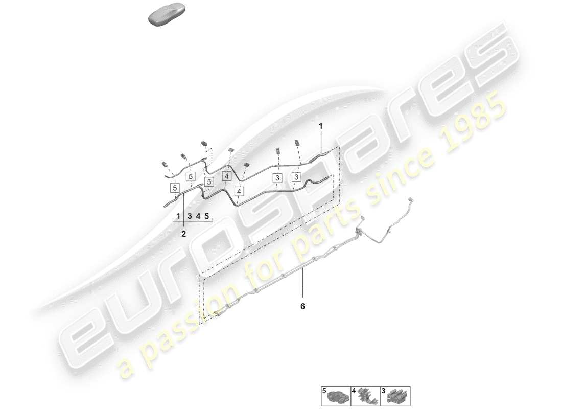 porsche 2020 (992-1) línea de combustible diagrama de piezas
