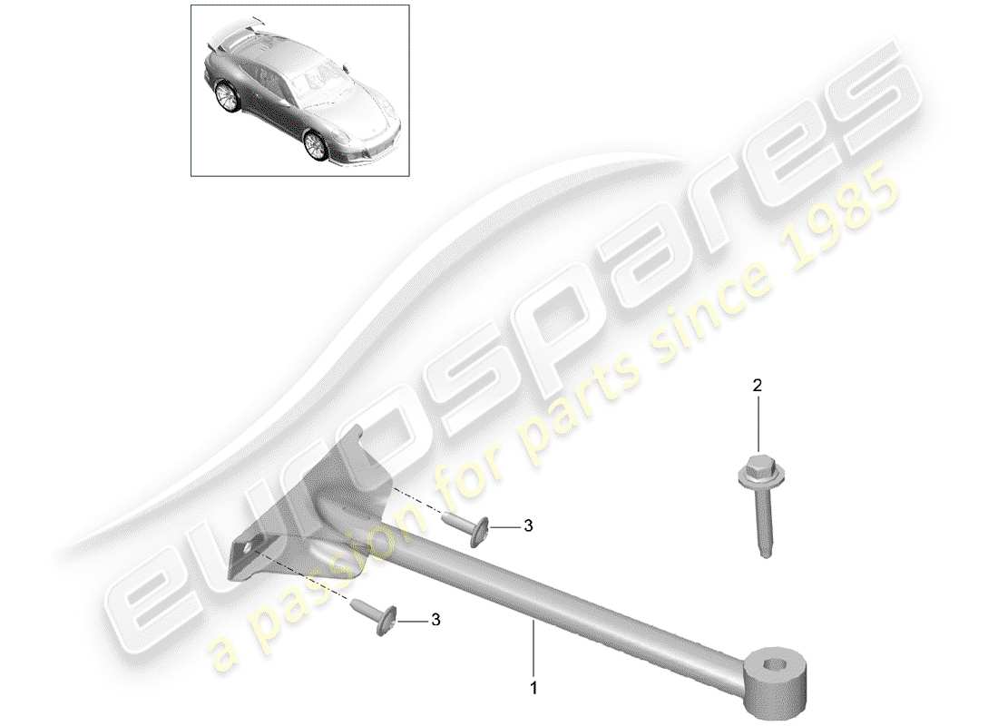 porsche 991r/gt3/rs (2015) diagrama de piezas del domo strut