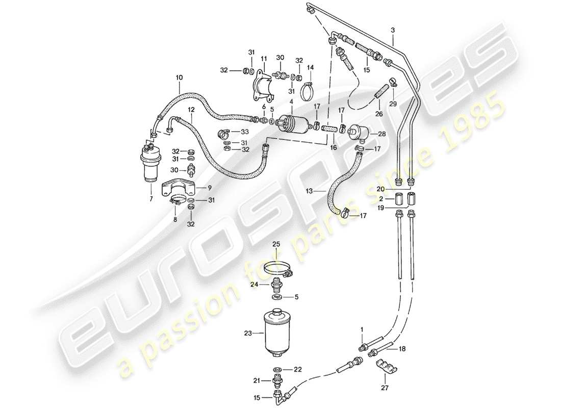 porsche 1978 (924) sistema de combustible - f 92-49100 001>> - f >> 92-49103 157 diagrama de piezas