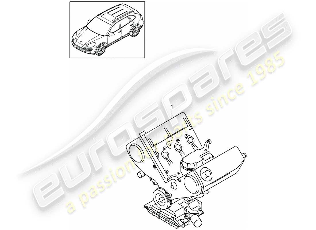 porsche 2016 (cayenne e2 92a) diagrama de piezas de bloque largo