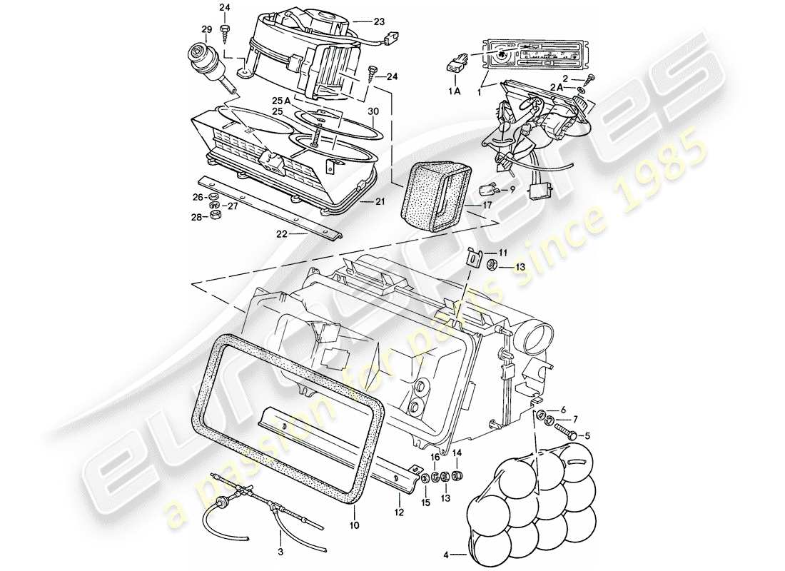 porsche 1983 (928) interruptor de control - ventilador - carcasa del ventilador diagrama de piezas