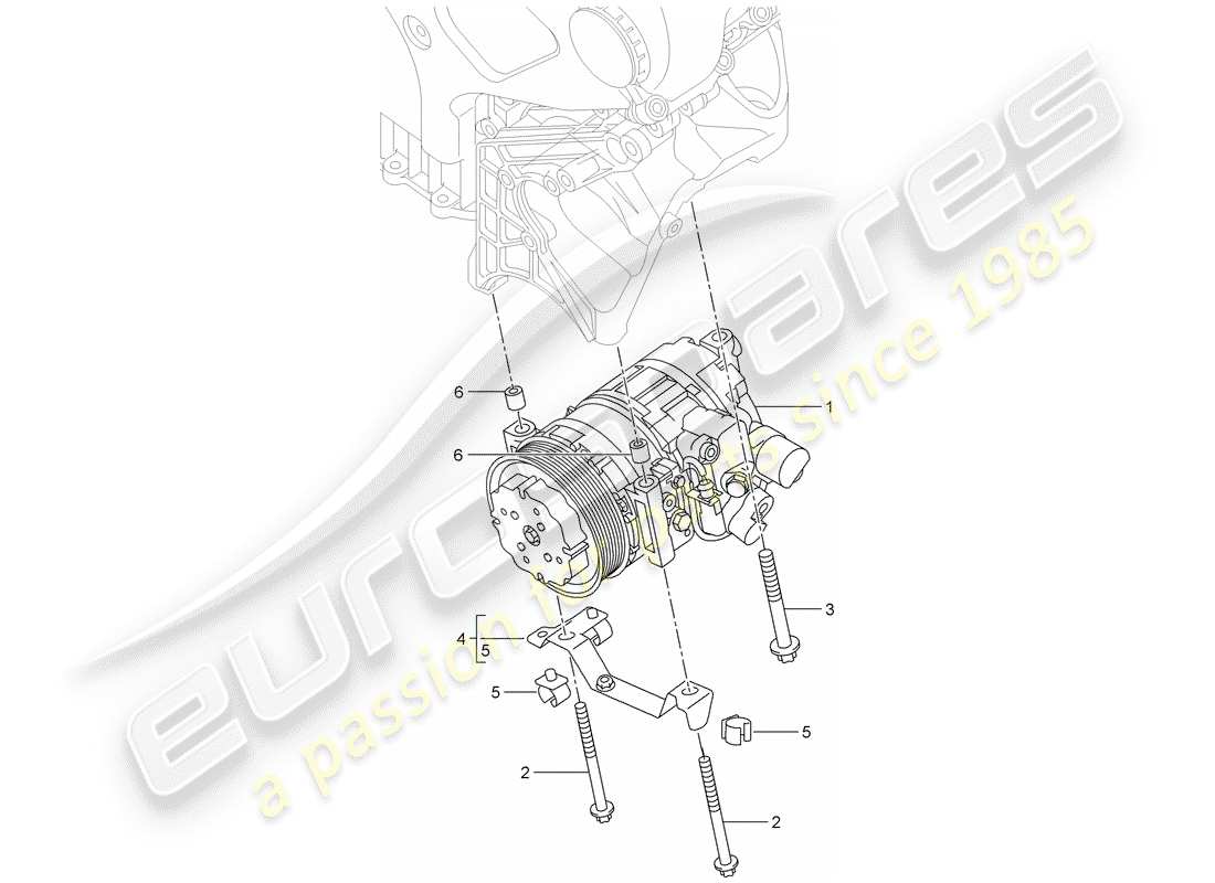 porsche 2008 (cayenne e1 9pa) diagrama de piezas del compresor