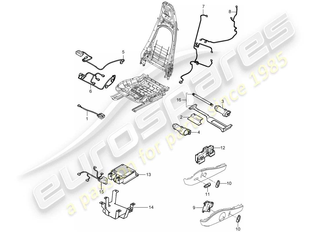 porsche 2007 (997-1 gt3) cableando arneses diagrama de piezas