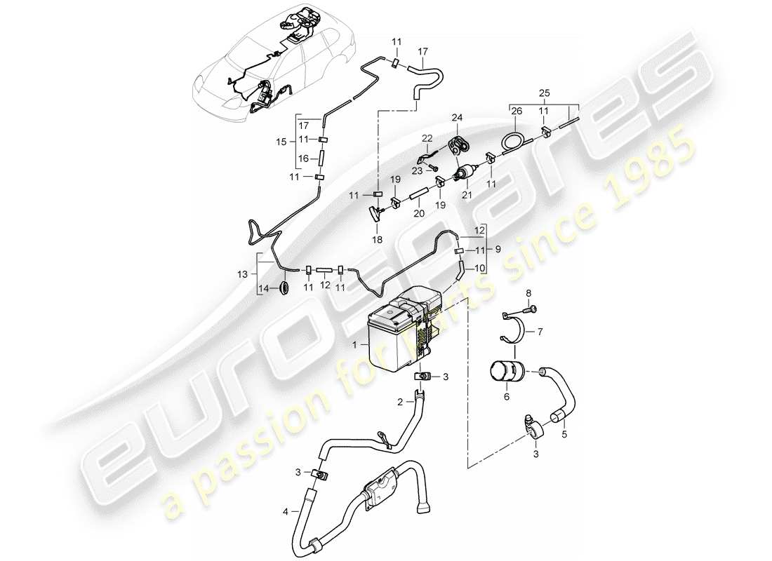 porsche 2008 (cayenne e1 9pa) diagrama de piezas del calentador adicional