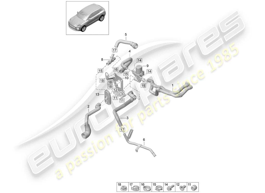 porsche 2020 (macan) diagrama de piezas del calentador