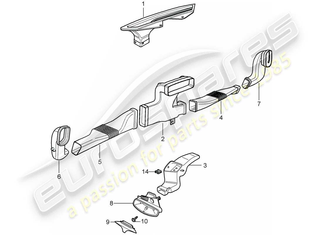 porsche 2008 (987 cayman) diagrama de piezas del calentador