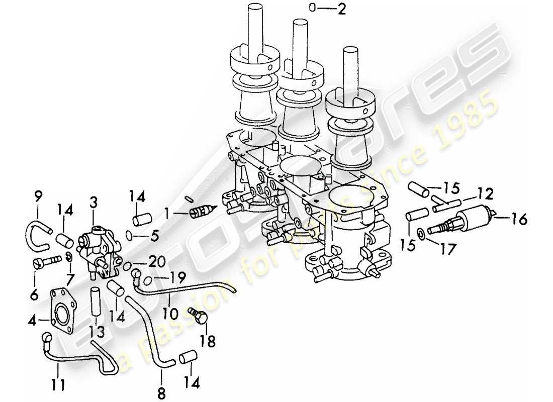 porsche 1973 (911) material de reparación - para - carburador - - zenith - - 40 diagrama de piezas tin