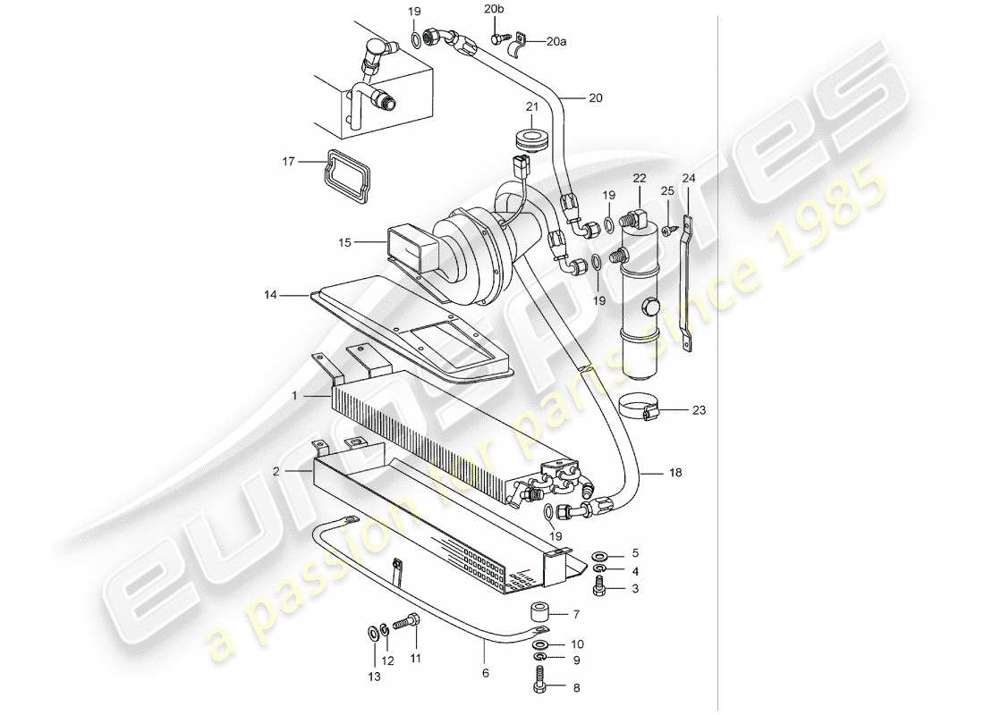 porsche 1988 (911) condensador - líneas - accesorios y otros diagrama de piezas