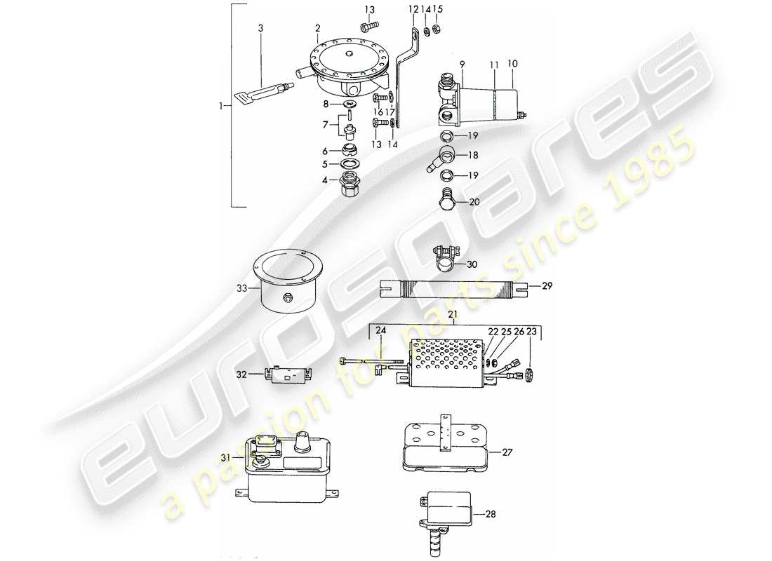 porsche 1966 (911/912) materiales de reparación diagrama de piezas