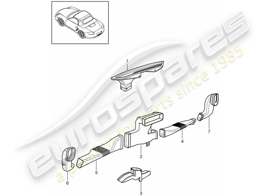 porsche 2010 (987 boxster) diagrama de piezas del calentador