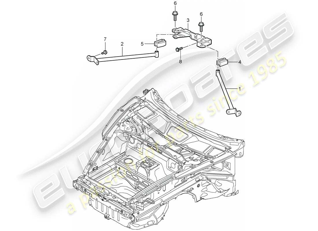 porsche 2011 (997-2) puntal de domo diagrama de piezas