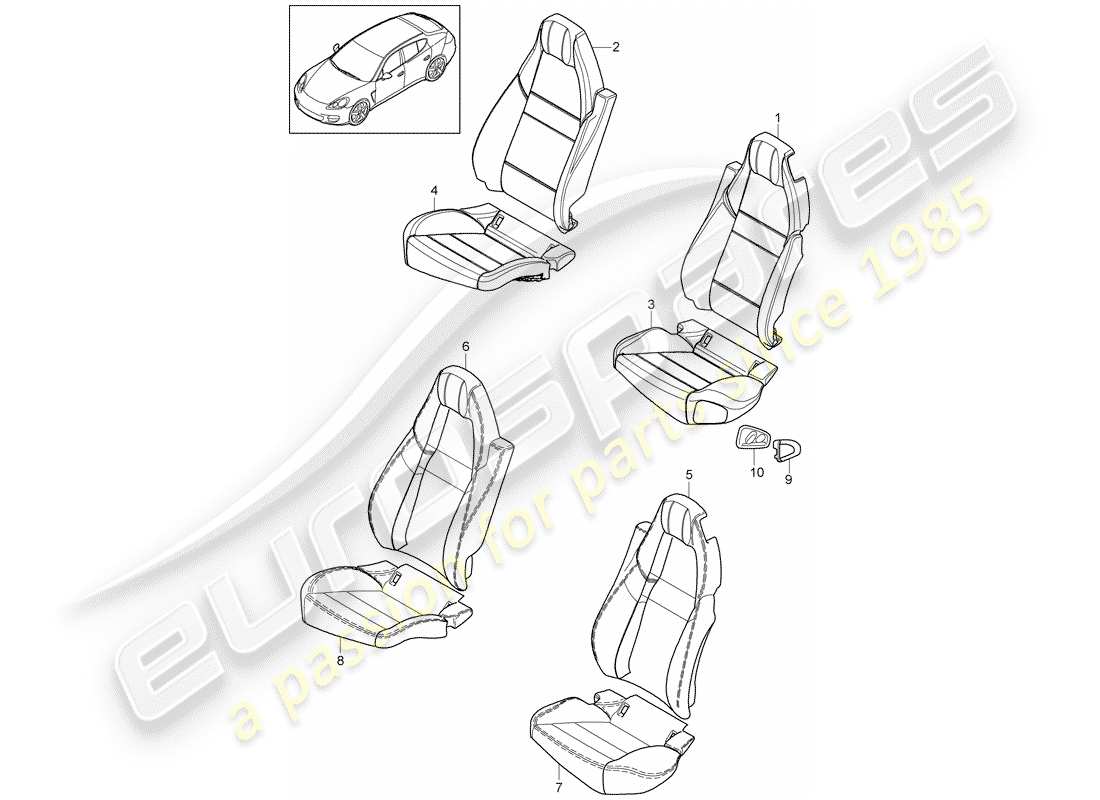 porsche 2012 (panamera 970) cubrir diagrama de piezas