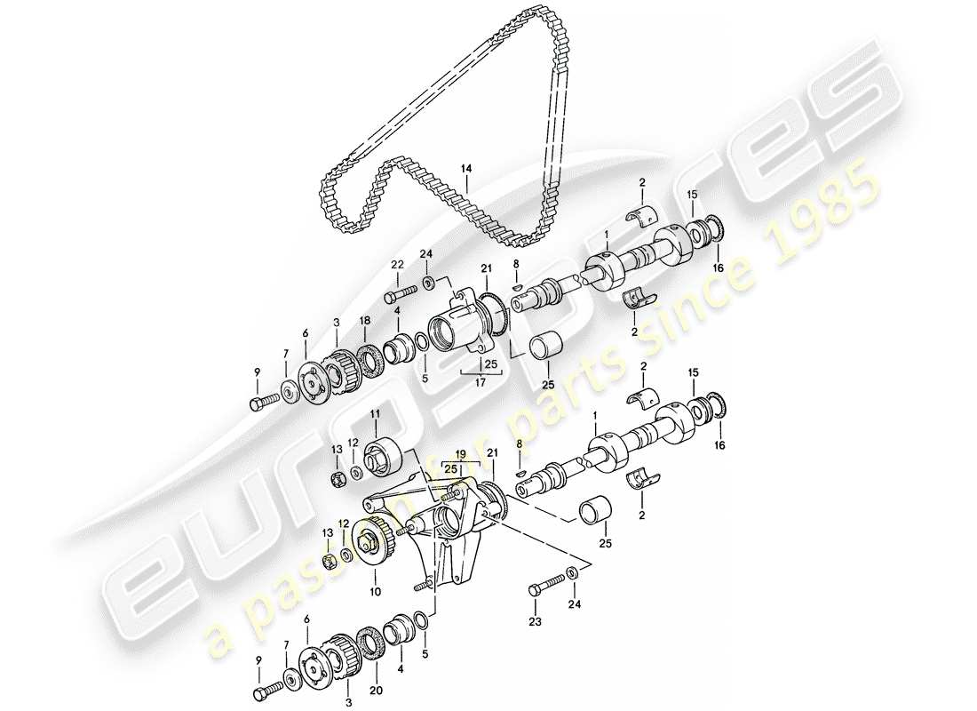 porsche 1988 (944) mecanismo de impulsión - eje diagrama de piezas