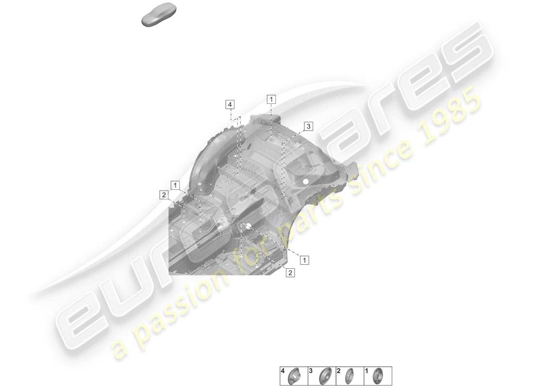 porsche 2019 (992-1) tapones para el cuerpo diagrama de piezas